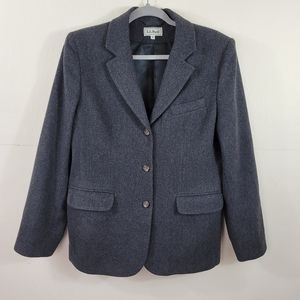 L L Bean Wool Cashmere Womens Blazer Jacket Sz 12